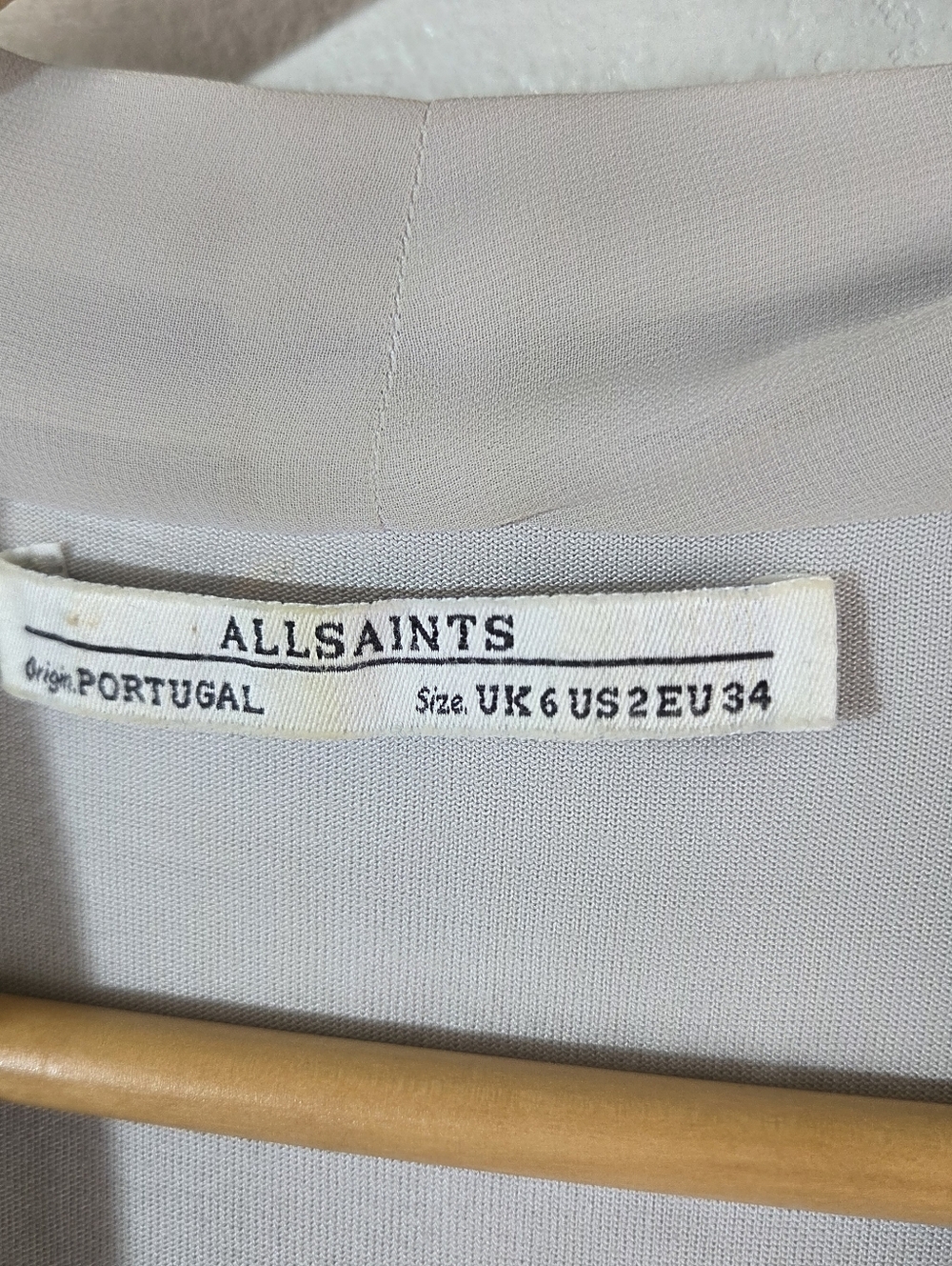 AllSaints Abi Dress Womens US 2 XS Gray Draped Sleeveless Midi Made in Portugal - Picture 16 of 16